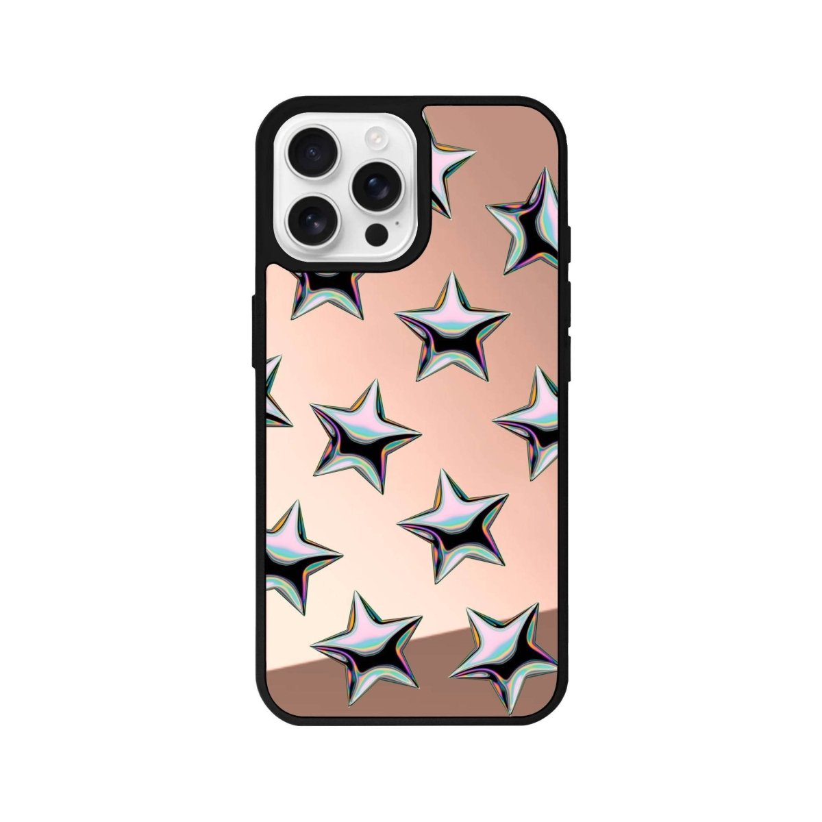 iPhone 16 Pro Stars Mirror Aynalı Telefon Kılıfı Metalik Pembe - SUMTHINCS