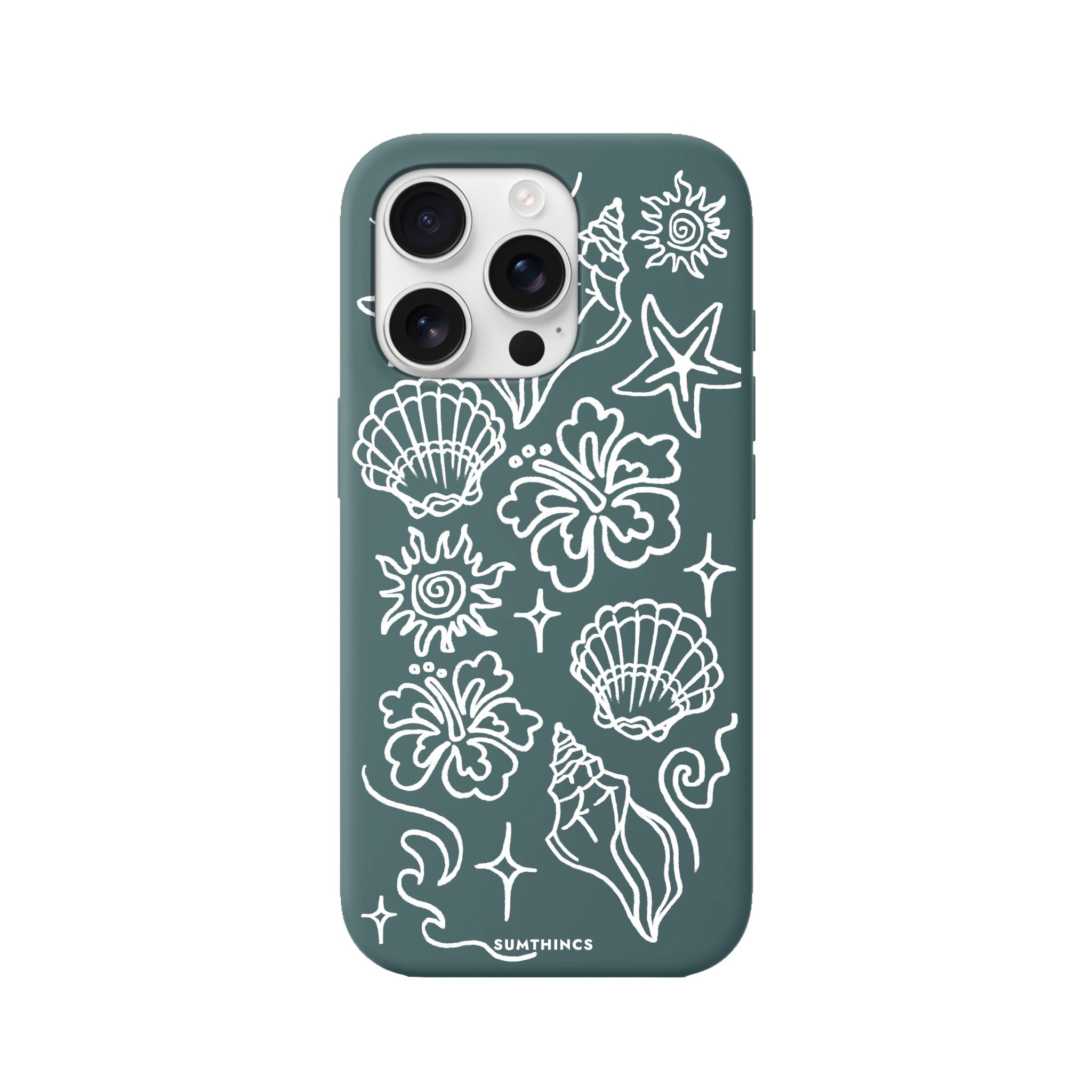 iPhone 16 Pro Summer Sketch Premium Telefon Kılıfı Kaktüs Yeşili - SUMTHINCS