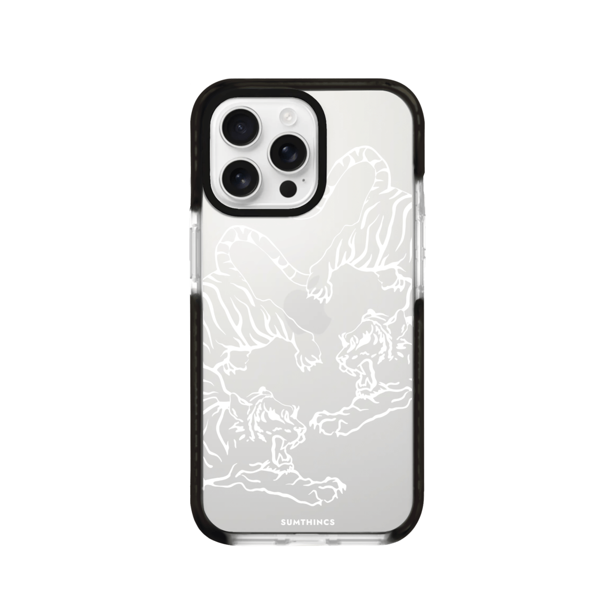iPhone 16 Pro Tigers Procase Şeffaf Telefon Kılıfı Siyah Şeffaf - SUMTHINCS