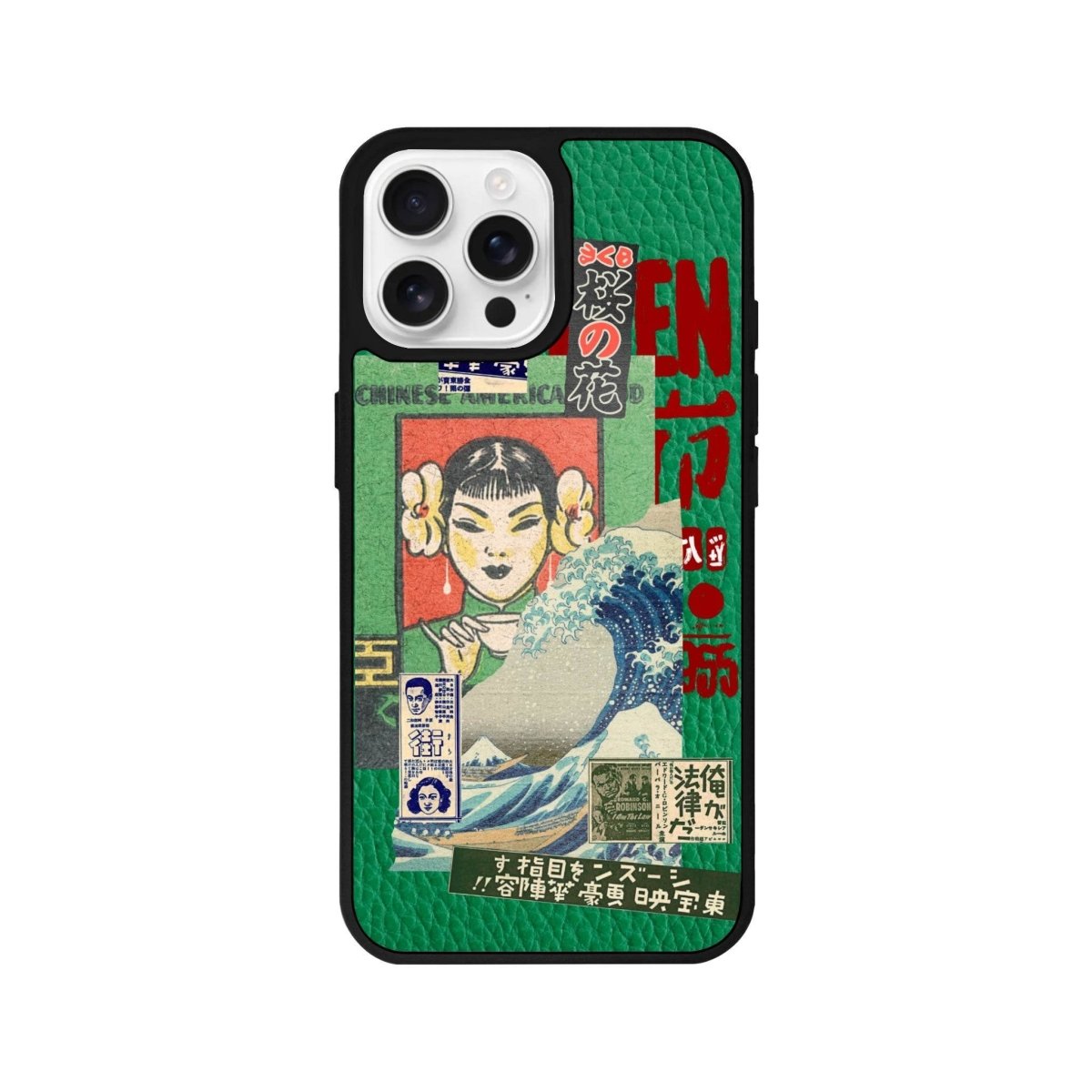 iPhone 16 Pro Vintage Poster Leather Vegan Deri Telefon Kılıfı - SUMTHINCS