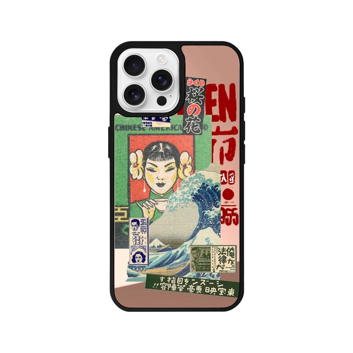 iPhone 16 Pro Vintage Poster Mirror Aynalı Telefon Kılıfı Metalik Pembe - SUMTHINCS