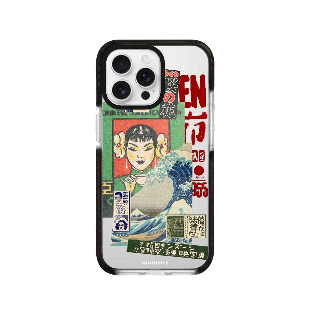iPhone 16 Pro Vintage Poster Procase Şeffaf Telefon Kılıfı Siyah Şeffaf - SUMTHINCS