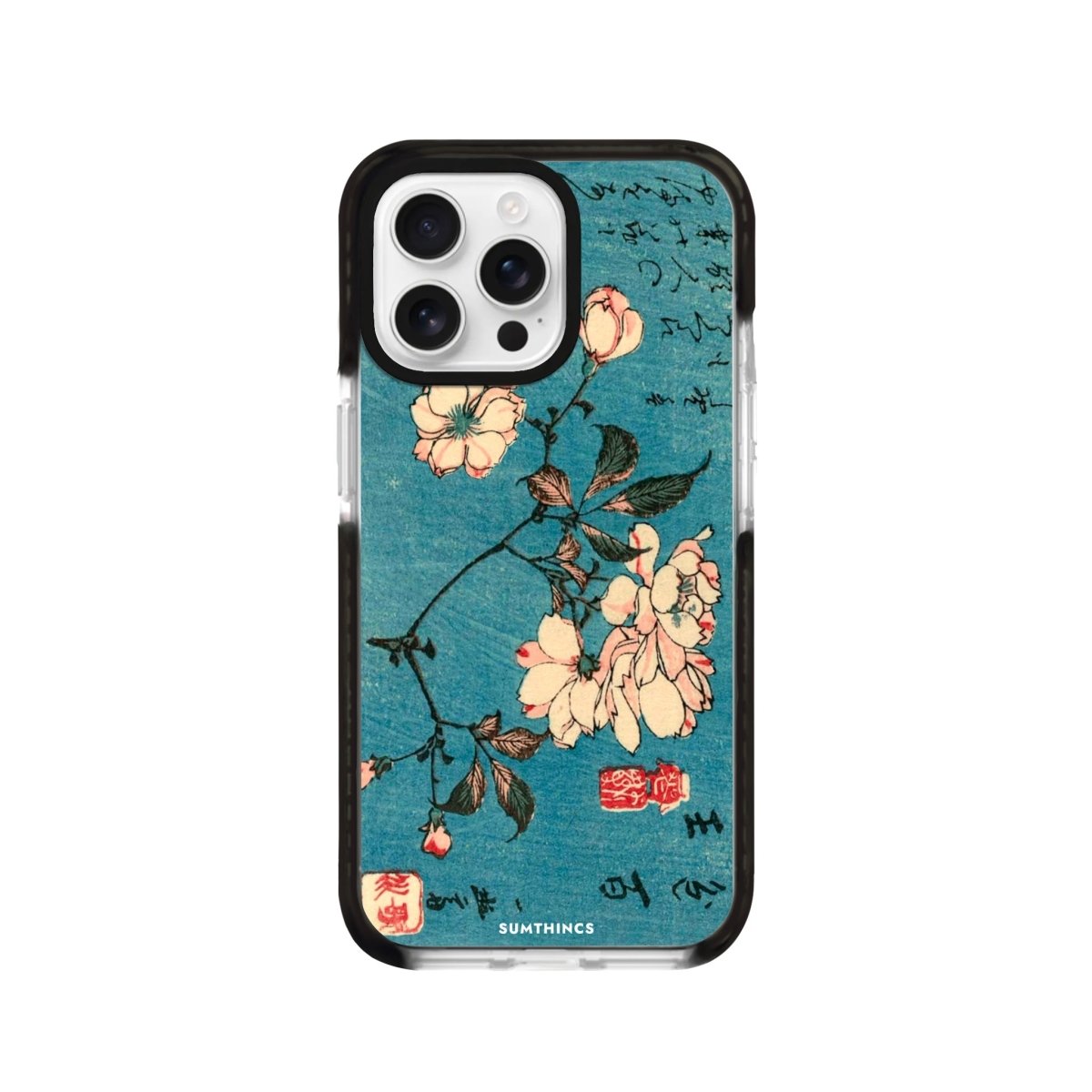 iPhone 16 Pro Vintage Sakura Procase Şeffaf Telefon Kılıfı Siyah Şeffaf - SUMTHINCS