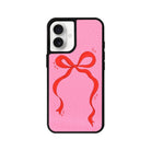 iPhone 16 Red Bow Leather Vegan Deri Telefon Kılıfı - SUMTHINCS