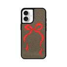 iPhone 16 Red Bow Leather Vegan Deri Telefon Kılıfı - SUMTHINCS