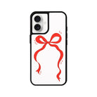 iPhone 16 Red Bow Leather Vegan Deri Telefon Kılıfı - SUMTHINCS