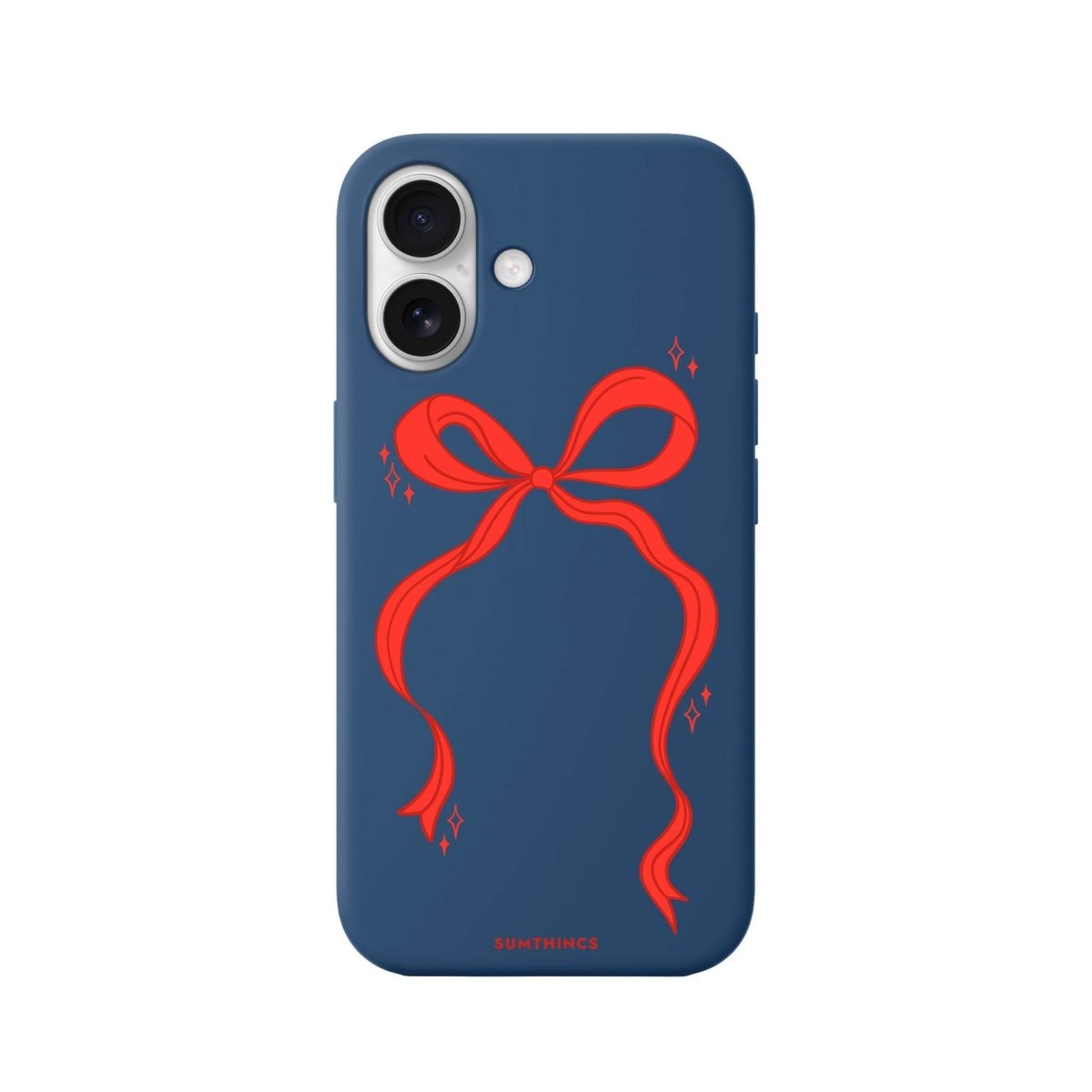 iPhone 16 Red Bow Premium Telefon Kılıfı Pasifik Mavi - SUMTHINCS