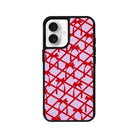 iPhone 16 Ribbon Grid Leather Vegan Deri Telefon Kılıfı - SUMTHINCS