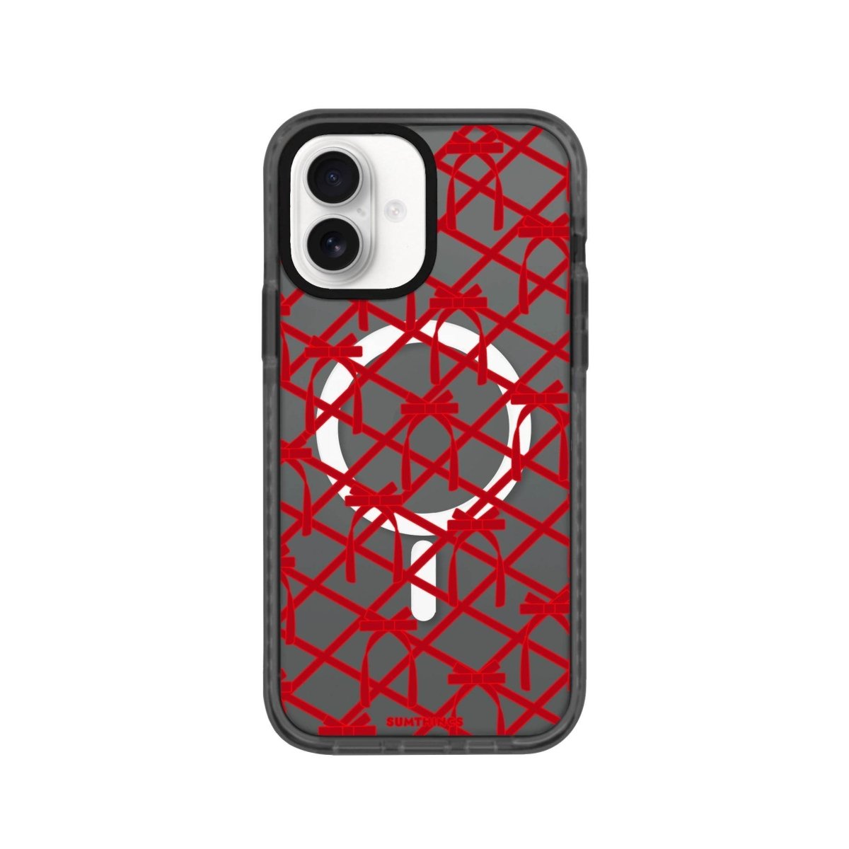 iPhone 16 Ribbon Grid Magsafe Procase Şeffaf Telefon Kılıfı Antrasit - SUMTHINCS