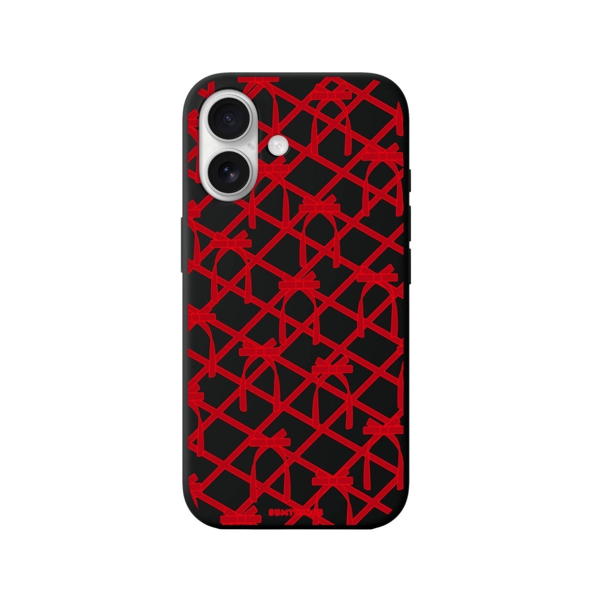 iPhone 16 Ribbon Grid Premium Telefon Kılıfı Siyah - SUMTHINCS