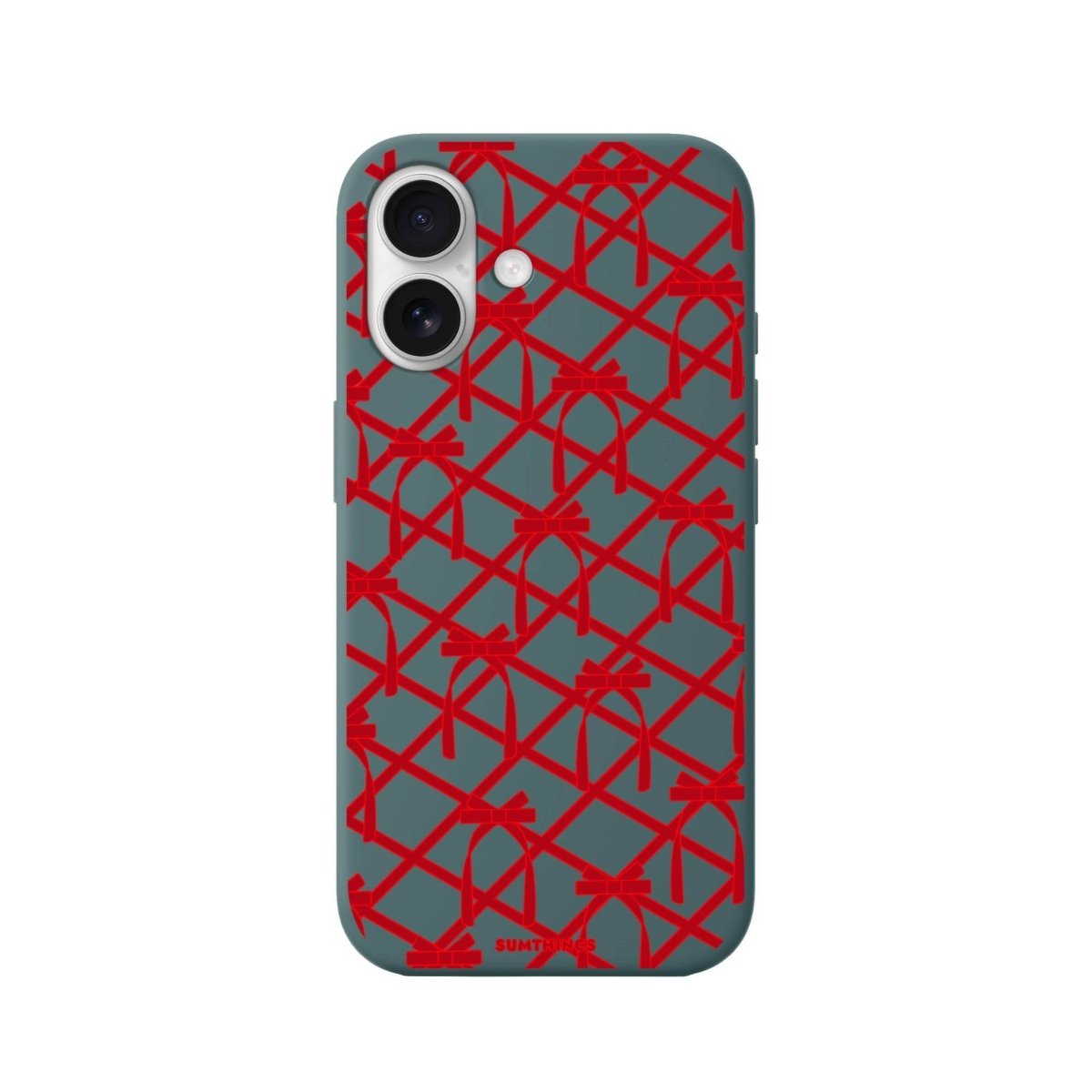 iPhone 16 Ribbon Grid Premium Telefon Kılıfı Kaktüs Yeşili - SUMTHINCS