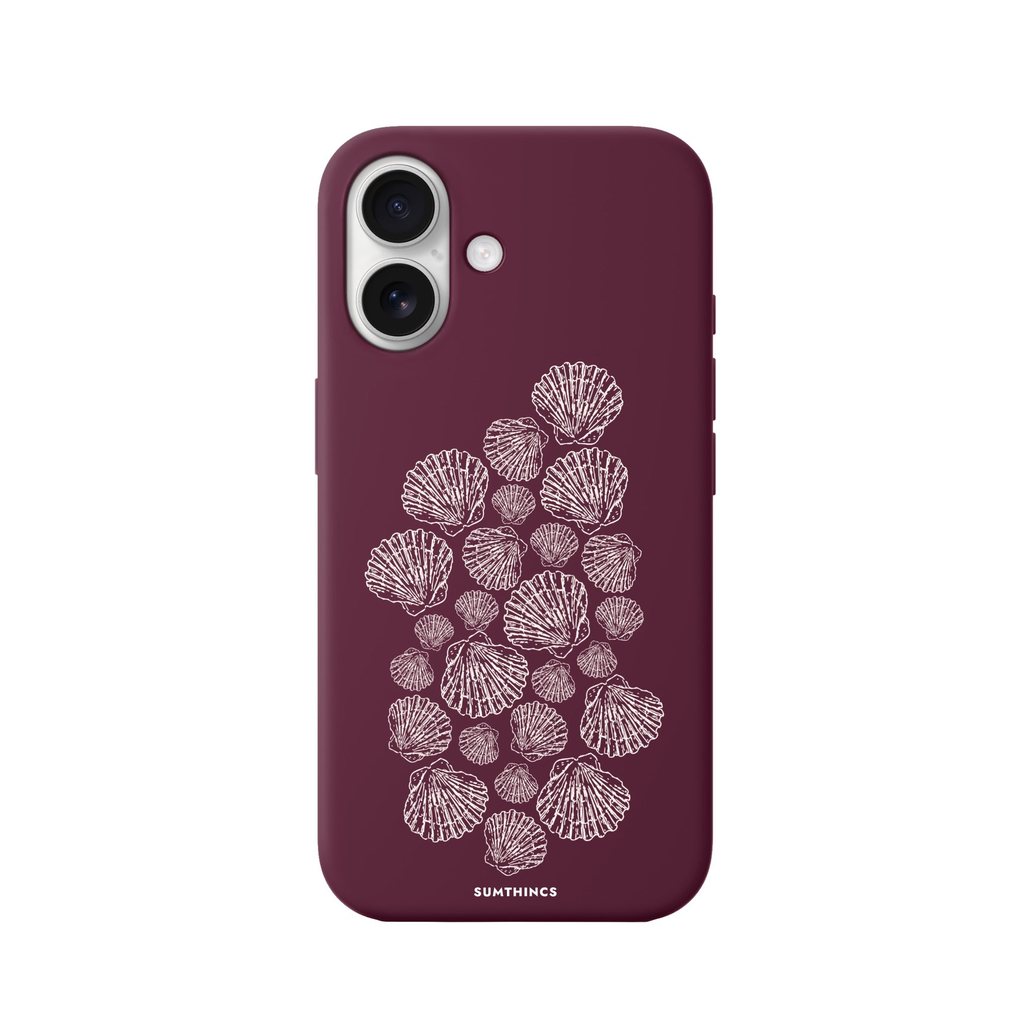 iPhone 16 Shell Print Premium Telefon Kılıfı Bordo - SUMTHINCS
