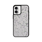 iPhone 16 Silver Doodles Leather Vegan Deri Telefon Kılıfı - SUMTHINCS