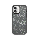 iPhone 16 Silver Doodles Procase Şeffaf Telefon Kılıfı - SUMTHINCS