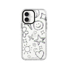iPhone 16 Silver Doodles Procase Şeffaf Telefon Kılıfı - SUMTHINCS