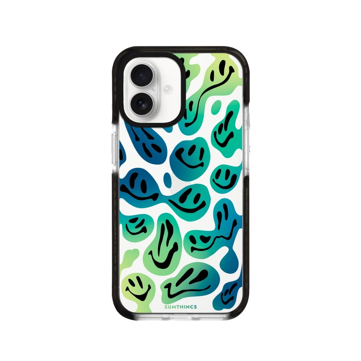 iPhone 16 Smiley Procase Şeffaf Telefon Kılıfı Siyah Şeffaf - SUMTHINCS