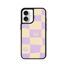 iPhone 16 Smiling Check Leather Vegan Deri Telefon Kılıfı - SUMTHINCS