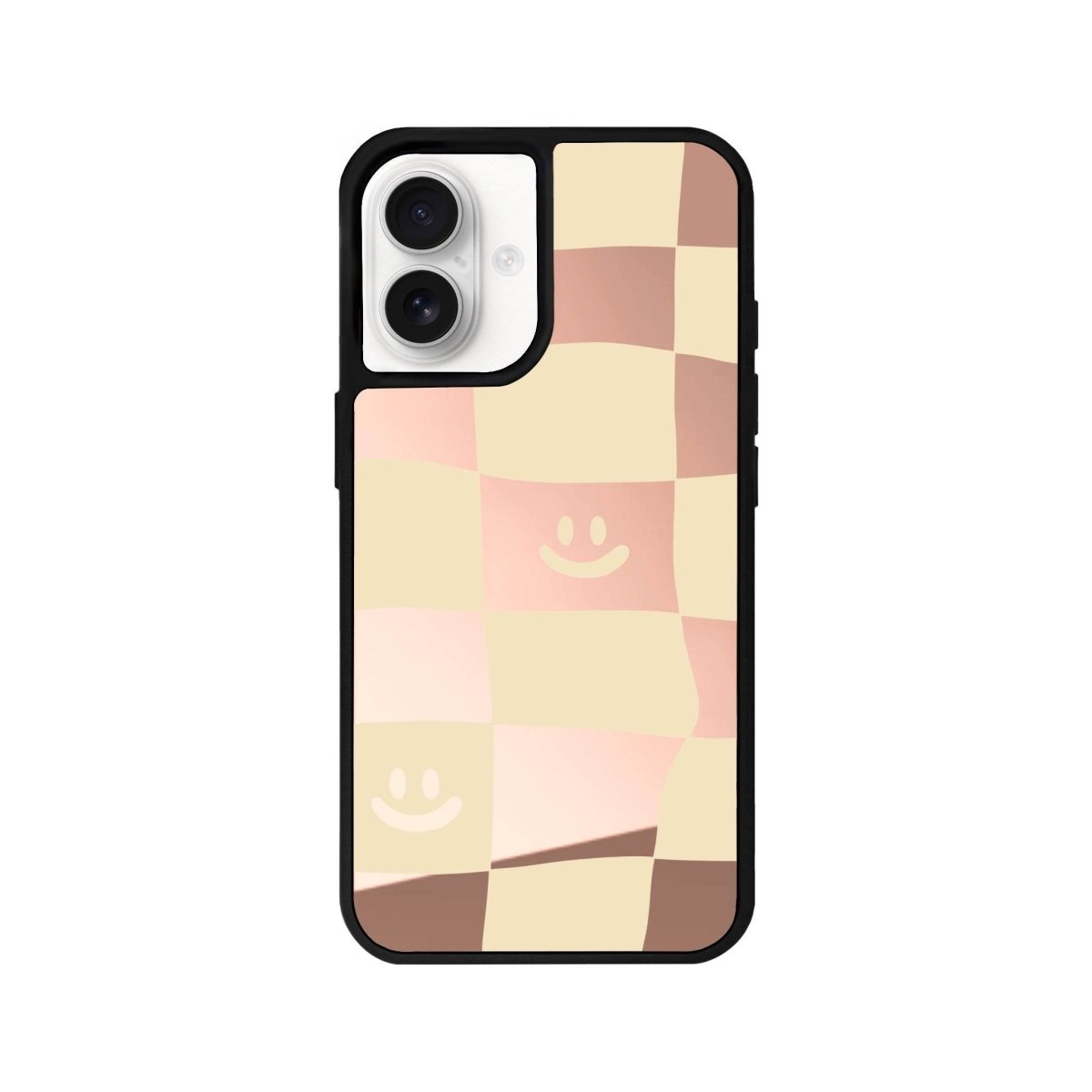 iPhone 16 Smiling Check Mirror Aynalı Telefon Kılıfı Metalik Pembe - SUMTHINCS