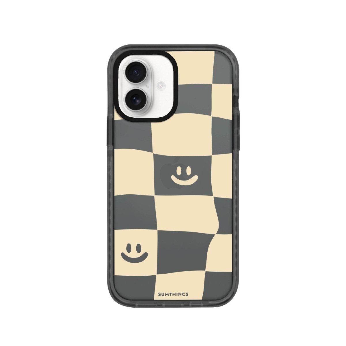 iPhone 16 Smiling Check Procase Şeffaf Telefon Kılıfı Antrasit - SUMTHINCS