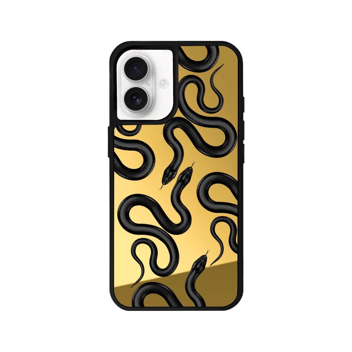 iPhone 16 Snakes Mirror Aynalı Telefon Kılıfı Altın - SUMTHINCS