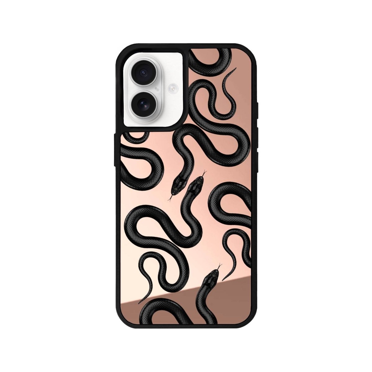 iPhone 16 Snakes Mirror Aynalı Telefon Kılıfı Metalik Pembe - SUMTHINCS