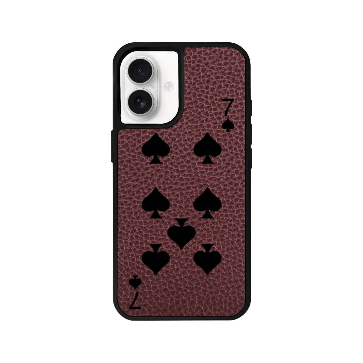 iPhone 16 Spade7 Leather Vegan Deri Telefon Kılıfı Bordo - SUMTHINCS