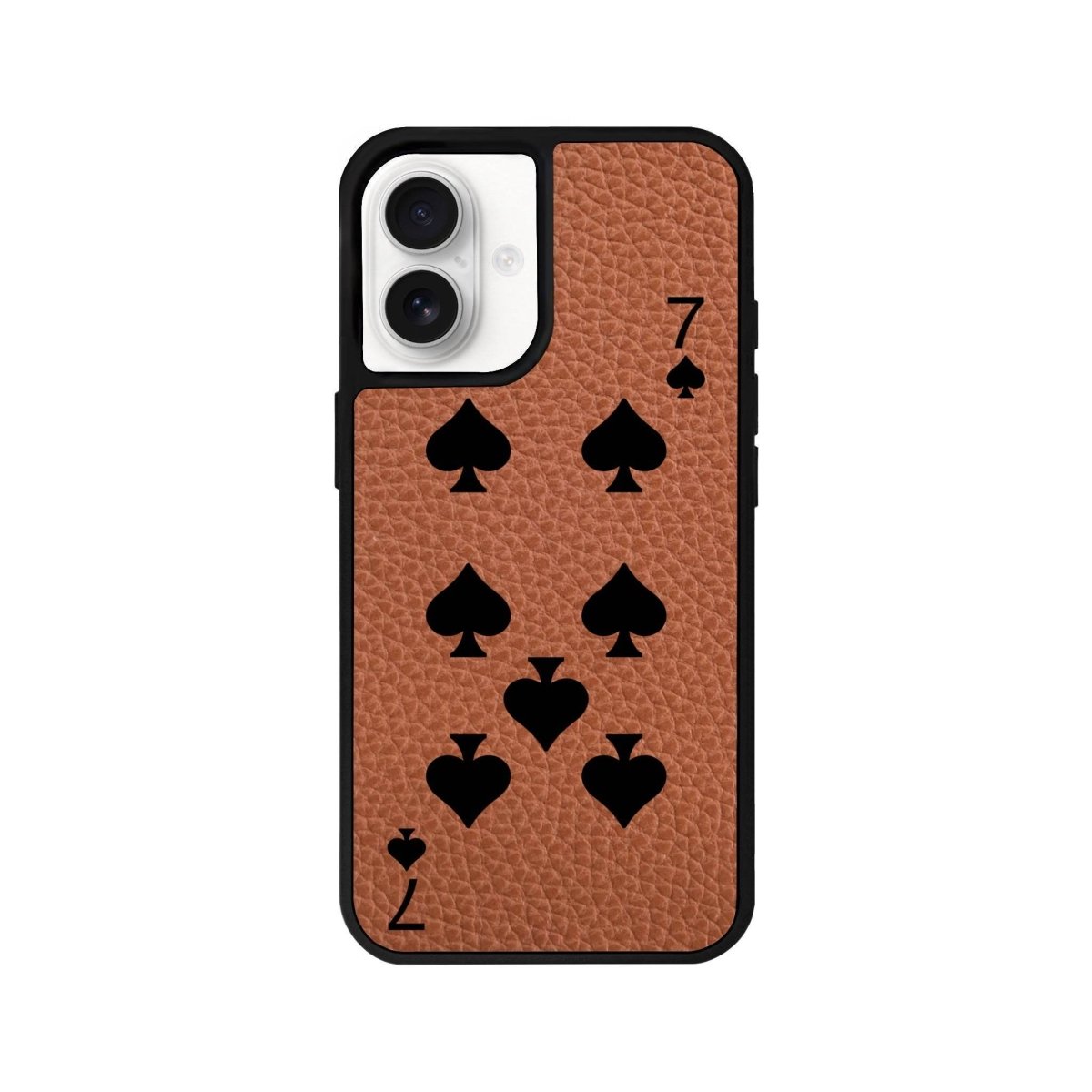iPhone 16 Spade7 Leather Vegan Deri Telefon Kılıfı Kahverengi - SUMTHINCS