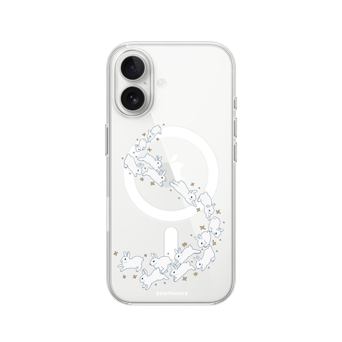 iPhone 16 Starry Bunnies Clear Magsafe Şeffaf Telefon Kılıfı - SUMTHINCS