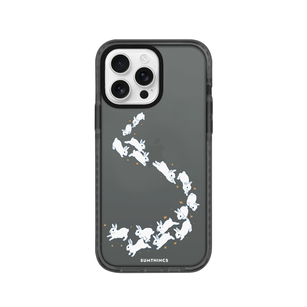 iPhone 16 Starry Bunnies Procase Şeffaf Telefon Kılıfı Antrasit - SUMTHINCS