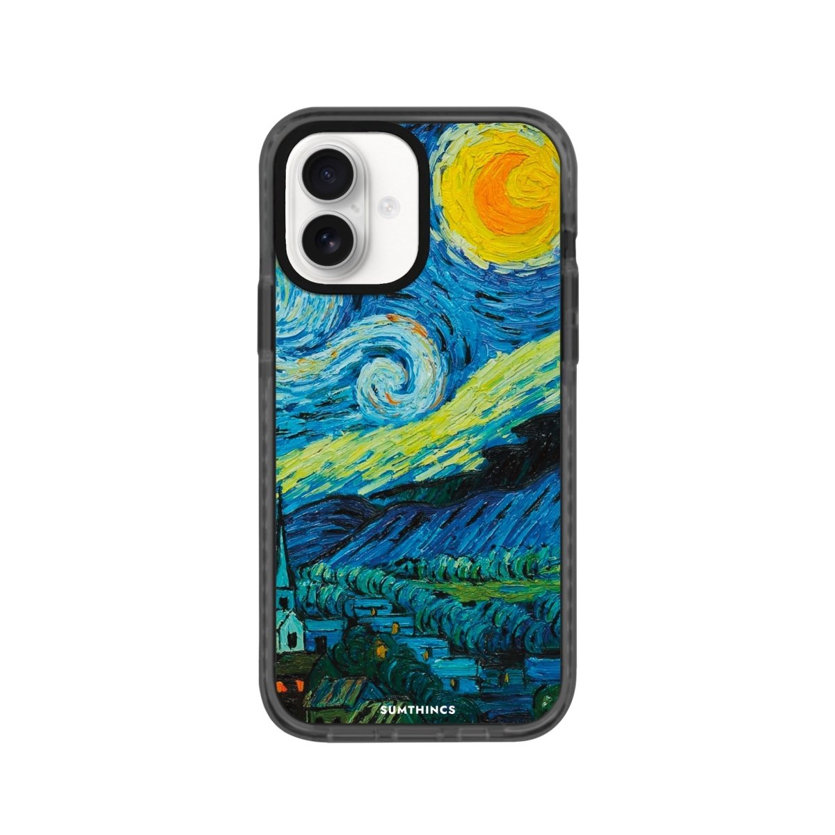 iPhone 16 Starry Night Procase Şeffaf Telefon Kılıfı Antrasit - SUMTHINCS