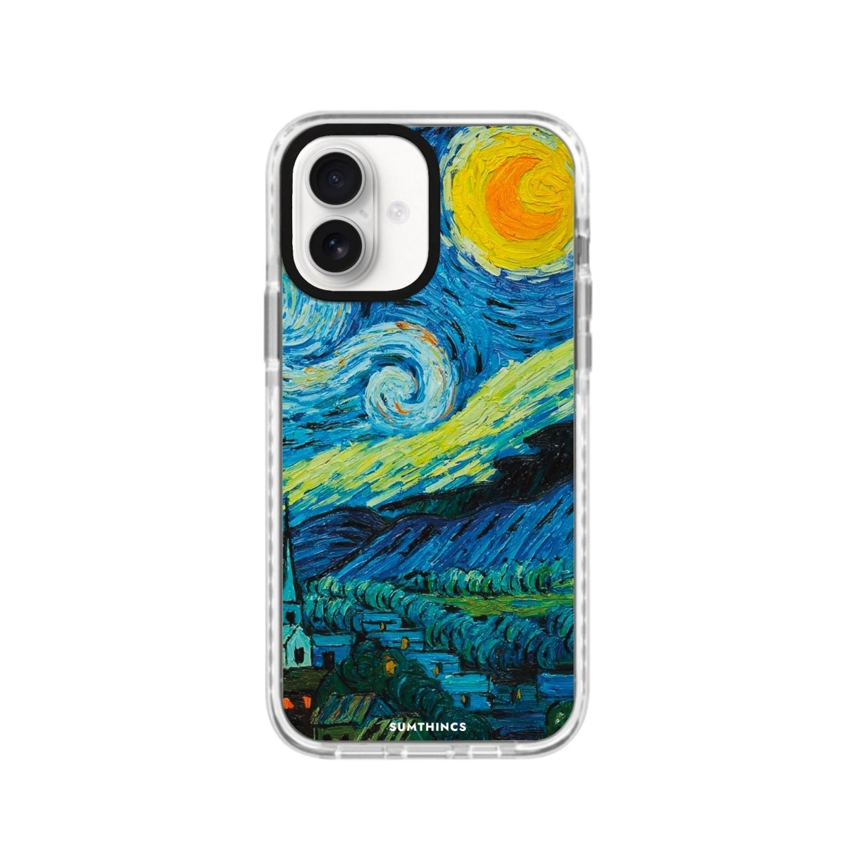 iPhone 16 Starry Night Procase Şeffaf Telefon Kılıfı Beyaz Şeffaf - SUMTHINCS