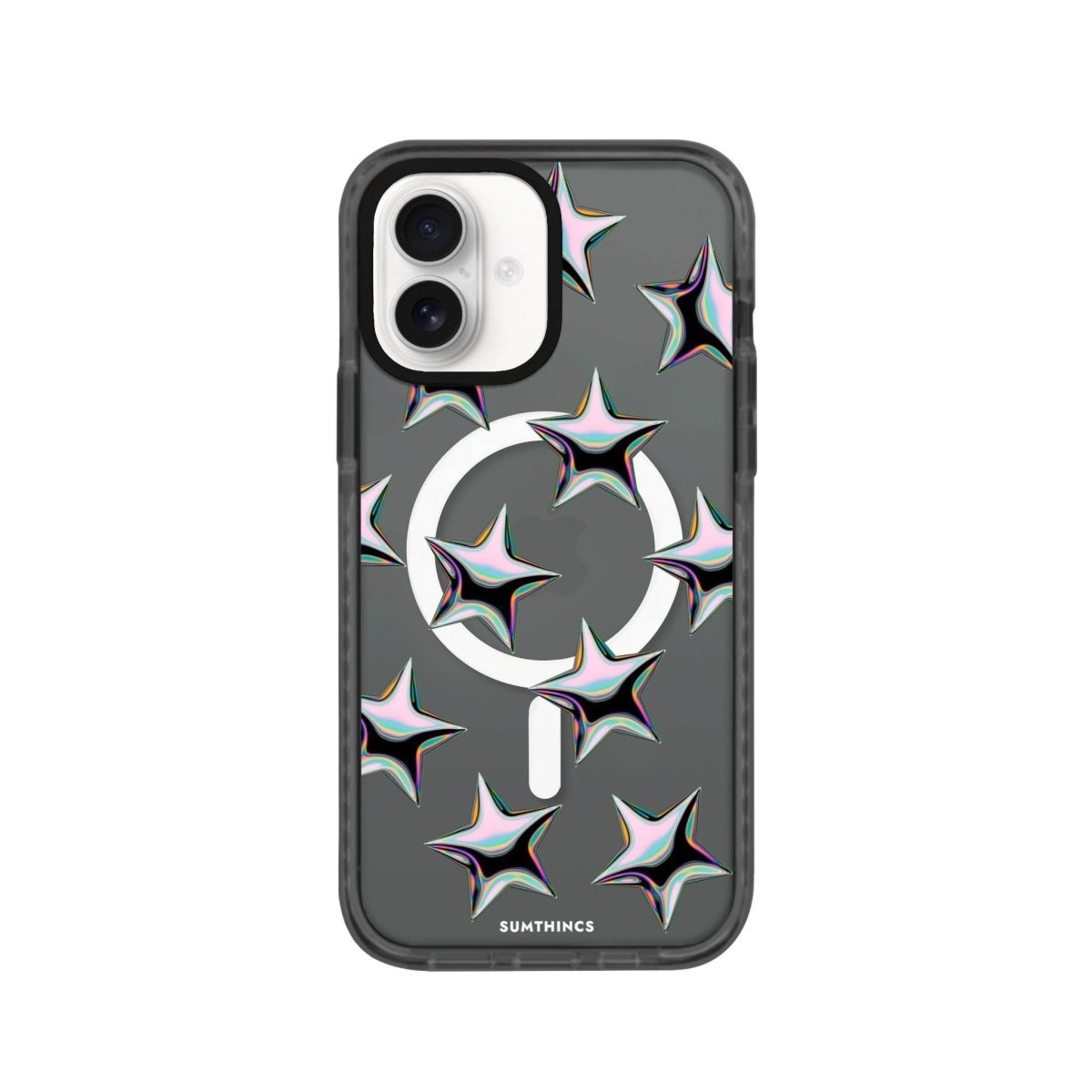iPhone 16 Stars Magsafe Procase Şeffaf Telefon Kılıfı Antrasit - SUMTHINCS