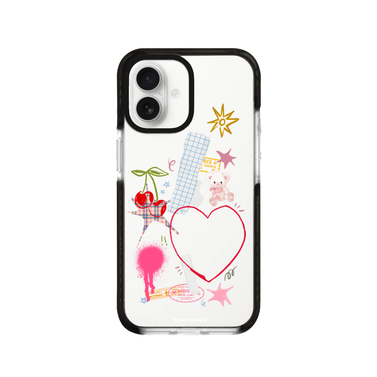 iPhone 16 Sweet Chaos Procase Şeffaf Telefon Kılıfı Siyah Şeffaf - SUMTHINCS