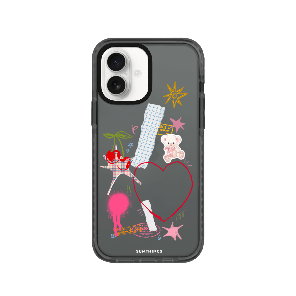 iPhone 16 Sweet Chaos Procase Şeffaf Telefon Kılıfı Antrasit - SUMTHINCS