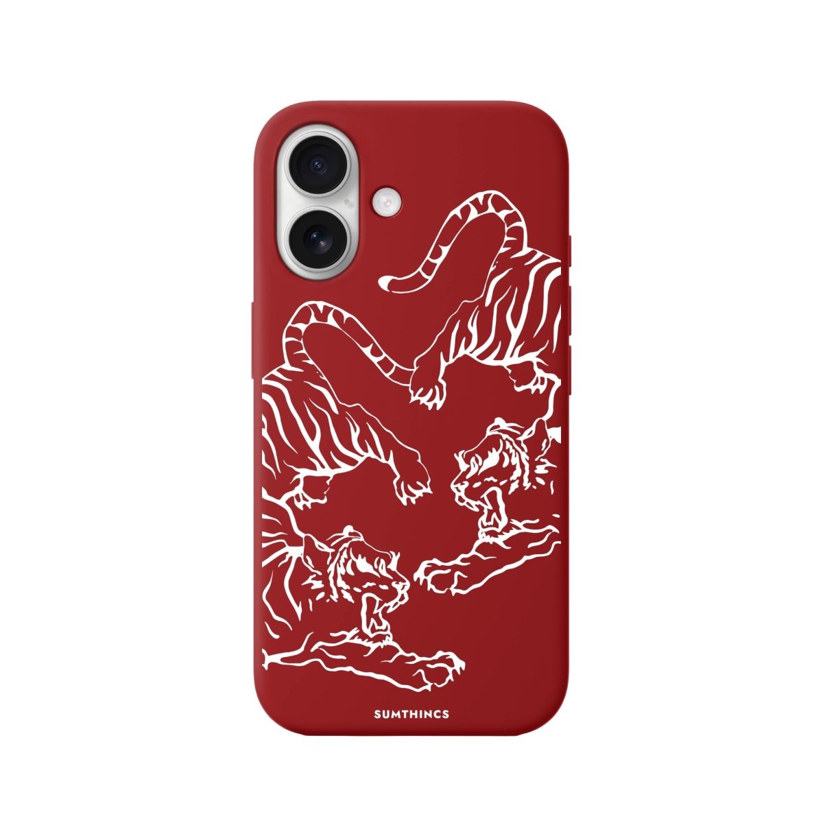 iPhone 16 Tigers Premium Telefon Kılıfı Kırmızı - SUMTHINCS