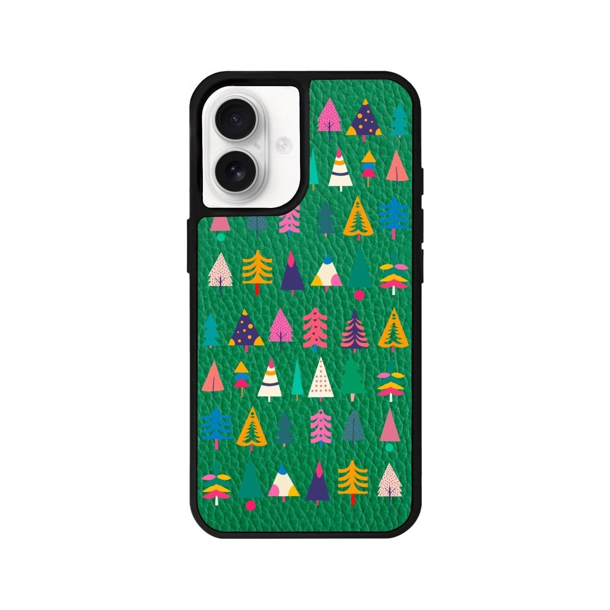 iPhone 16 Tiny Forest Leather Vegan Deri Telefon Kılıfı Yeşil - SUMTHINCS