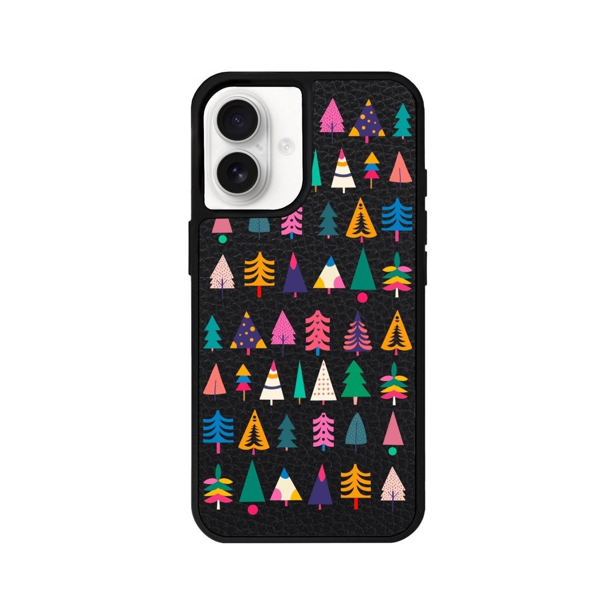 iPhone 16 Tiny Forest Leather Vegan Deri Telefon Kılıfı Siyah - SUMTHINCS