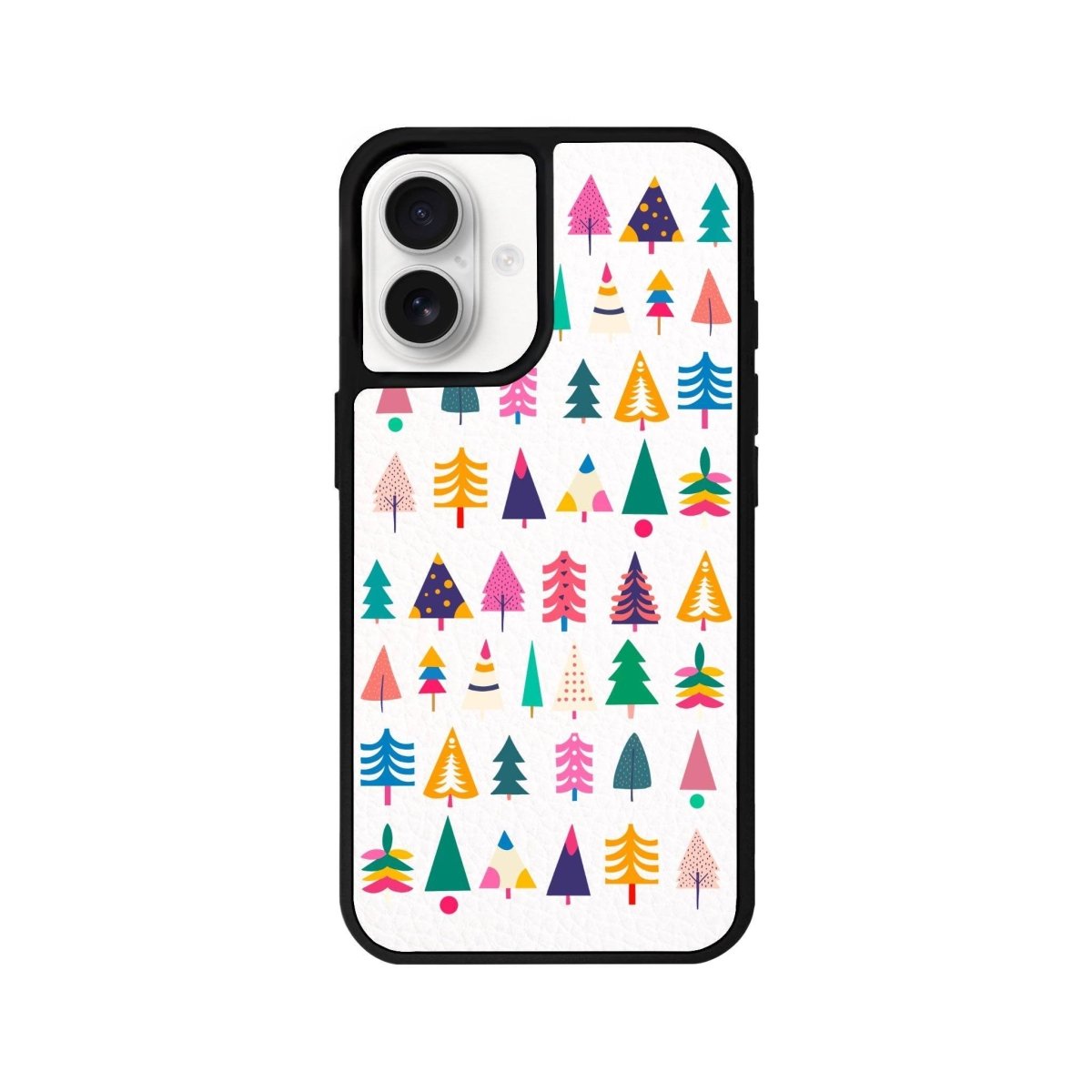 iPhone 16 Tiny Forest Leather Vegan Deri Telefon Kılıfı Beyaz - SUMTHINCS