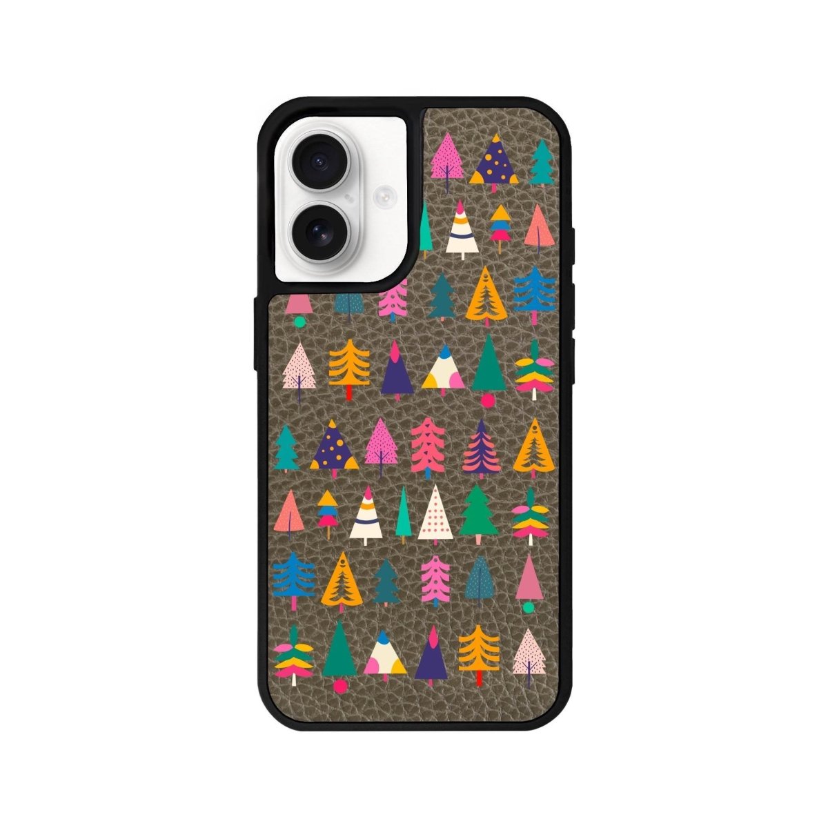 iPhone 16 Tiny Forest Leather Vegan Deri Telefon Kılıfı Haki - SUMTHINCS