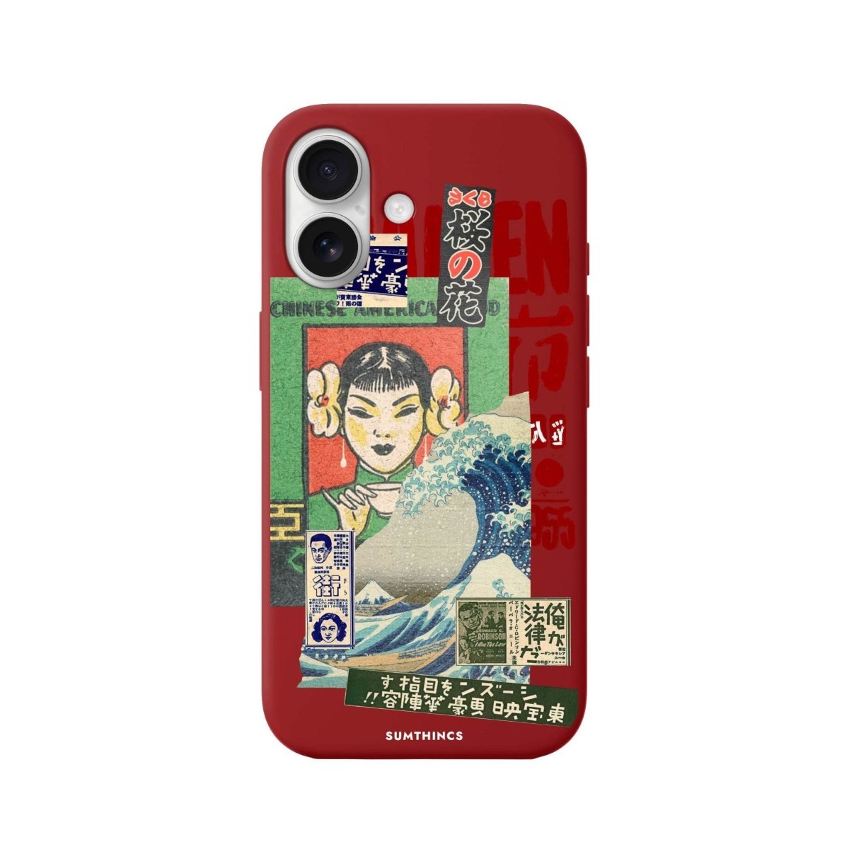 iPhone 16 Vintage Poster Premium Telefon Kılıfı Kırmızı - SUMTHINCS