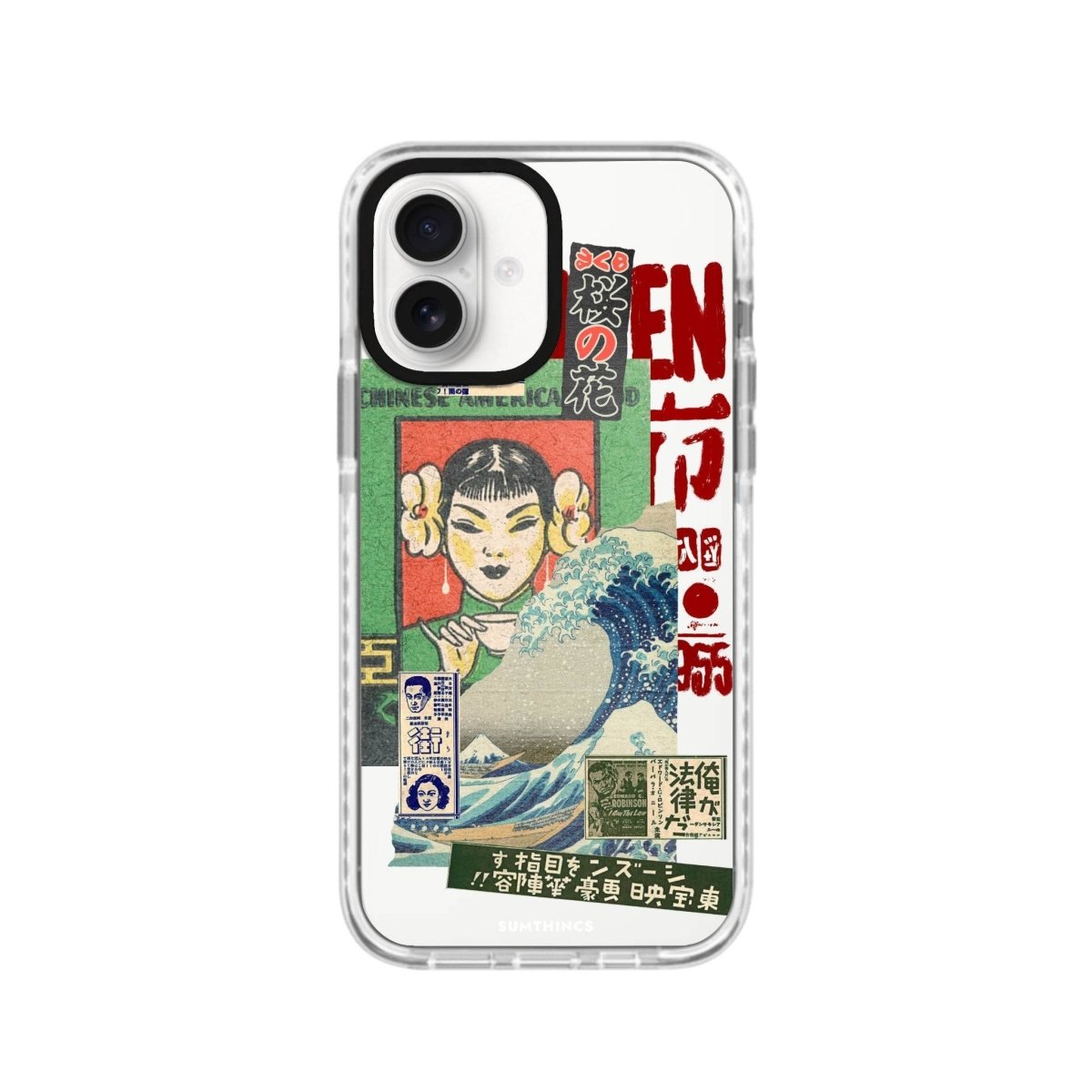 iPhone 16 Vintage Poster Procase Şeffaf Telefon Kılıfı Beyaz Şeffaf - SUMTHINCS