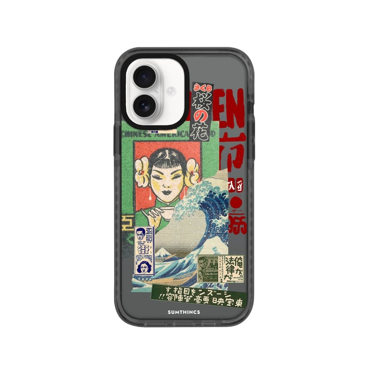 iPhone 16 Vintage Poster Procase Şeffaf Telefon Kılıfı Antrasit - SUMTHINCS
