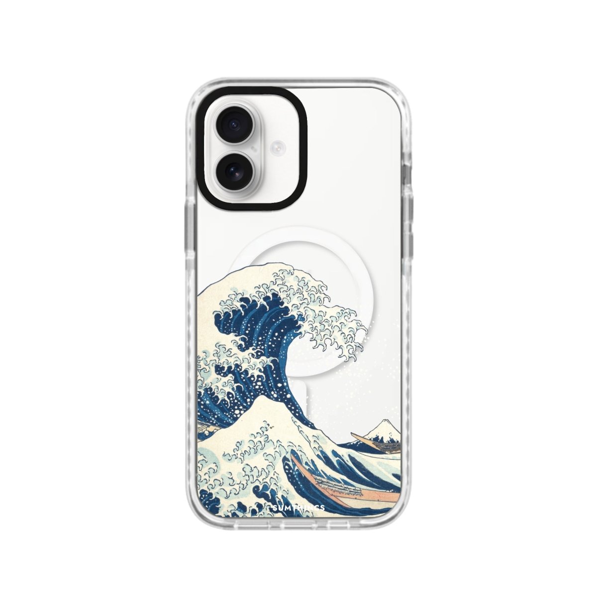 iPhone 16 Waves Magsafe Procase Şeffaf Telefon Kılıfı Beyaz Şeffaf - SUMTHINCS