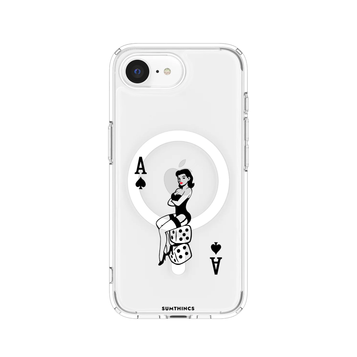 iPhone 16E Ace Queen Clear Magsafe Şeffaf Telefon Kılıfı - SUMTHINCS