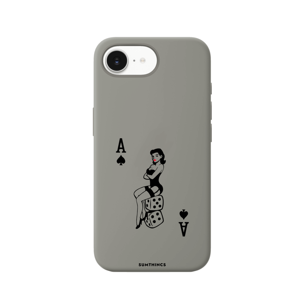 iPhone 16E Ace Queen Premium Telefon Kılıfı Gri - SUMTHINCS