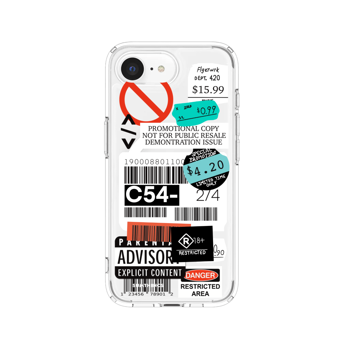 iPhone 16E Barcode C54 Clear Magsafe Şeffaf Telefon Kılıfı - SUMTHINCS