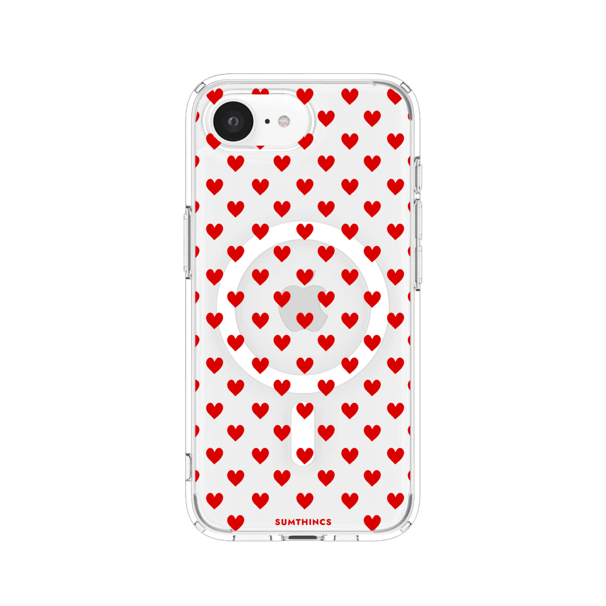 iPhone 16E Little Hearts Clear Magsafe Telefon Kılıfı - SUMTHINCS