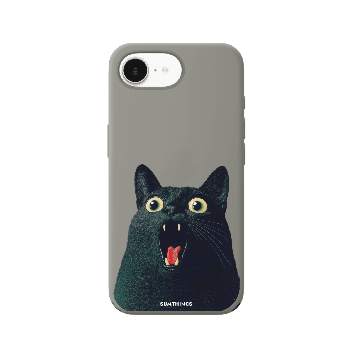 iPhone 16E Meoww Premium Telefon Kılıfı Gri - SUMTHINCS