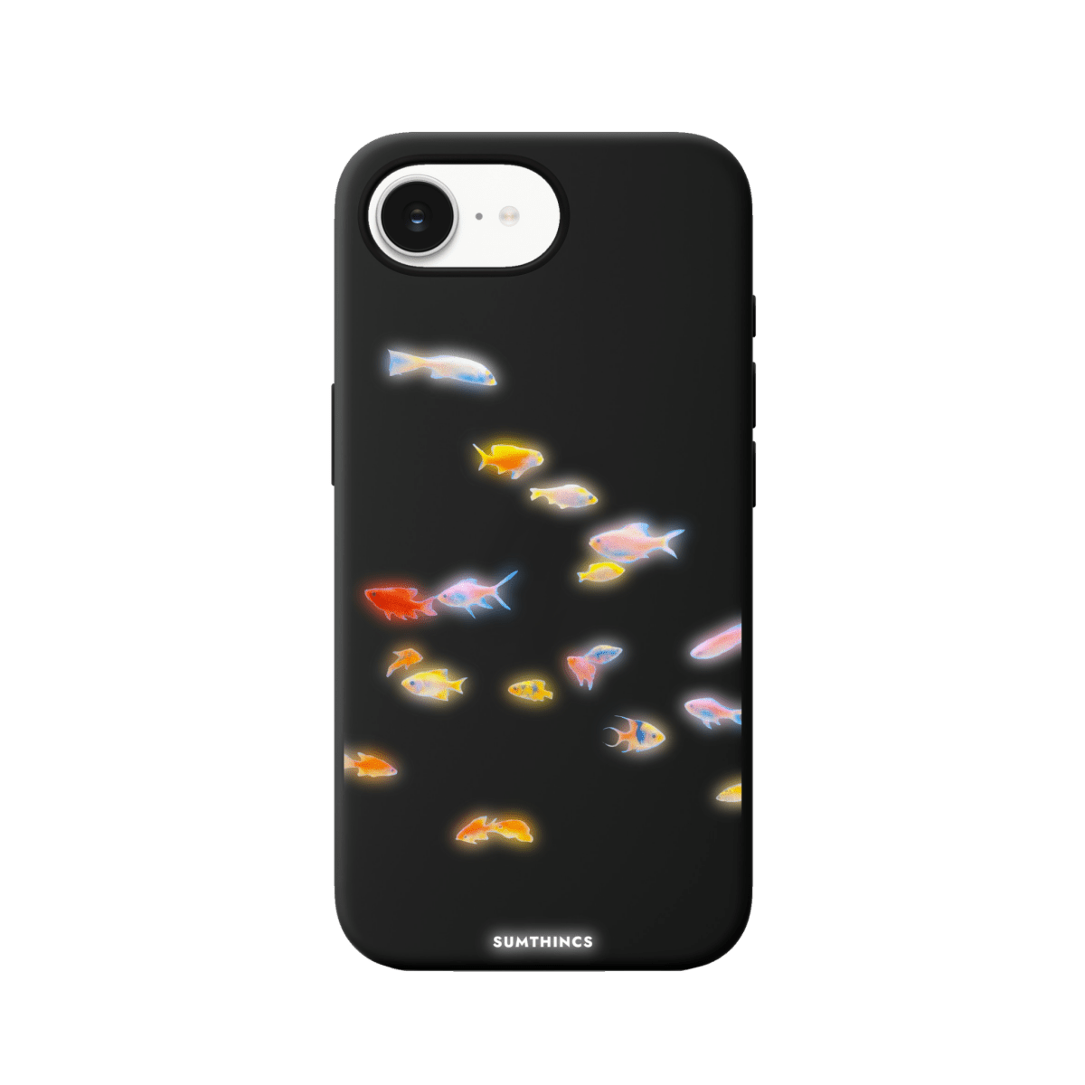 iPhone 16E Neon Fish Premium Telefon Kılıfı Siyah - SUMTHINCS