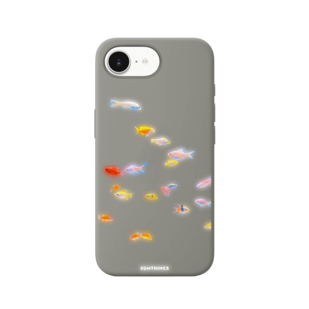 iPhone 16E Neon Fish Premium Telefon Kılıfı Gri - SUMTHINCS